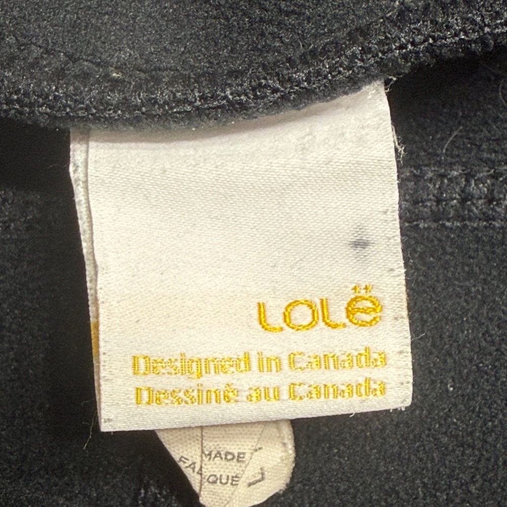 Lole Black Running tights Athletic thick warm lined Neon reflective pockets SZ L - Picture 5 of 11